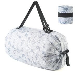 SRZ Foldable Shopping Bag with Zipper Picnic Snacks bag Shoulder Hand Bag Grocery bag Picnic Bag Nylon Waterproof ( SYMBOLS - Pack of 1 )