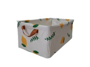 SRZ Wardrobe Cupboard Organiser Storage Box for Clothes Jeans Sarees Toys, Double Layer Cloth with Steel Frame 48x30x20 cms ( 26 Litres, Cream Lemon - Pack of 2 )