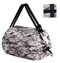 SRZ Foldable Shopping Bag with Zipper Picnic Snacks bag Shoulder Hand Bag Grocery bag Picnic Bag Nylon Waterproof ( LIGHT GREEN - Pack of 1 )