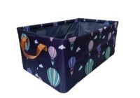 SRZ Wardrobe Cupboard Organiser Storage Box for Clothes Jeans Sarees Toys, Double Layer Cloth with Steel Frame 48x30x20 cms ( 26 Litres, Violet Parachute - Pack of 2 )