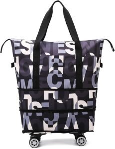 SRZ Travel Duffle Bag with Wheels Expandable, Foldable, Waterproof, 360 deg Detachable Wheels, Ideal for Travel, Weekend Trips, Shopping ( BIG_LETTERS )