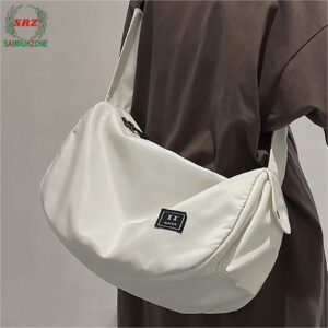 SRZ KOREAN STYLE Sports Yoga Gym Bag Swimming Bag Lightweight Slanting Backpack Unisex ( WHITE )