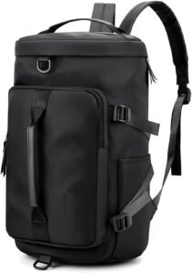 SAMRUKZONE SRZ 3-in-1 Sports Duffel Backpack Gym Bag – Waterproof Travel & Fitness Bag with Shoe Compartment & Wet Pocket, Multipurpose Workout, Weekender, Carry-On, Overnight Bag (Black)