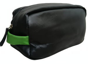 SRZ Travel Pouch, Black Waterproof Single Pocket Toiletry Bag with Handle, Premium Cloth Material, Zip Closure (23 x 13 x 9 cm)