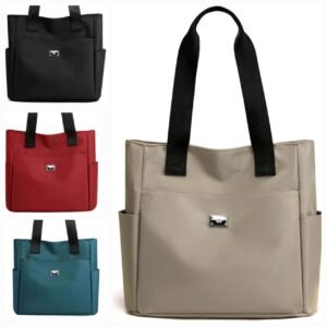 SRZ SMALL Shoulder Bag, Multi-Pocket Tote Bag with Zipper, Waterproof Tote Bag Lightweight Nylon Hobo Bag, Daily Use