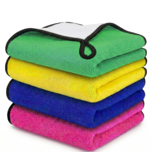 SRZ Multipurpose Microfiber Cleaning Cloths for Kitchen / Car / Furniture, 40x30 cm, Dual-Sided 450 GSM High Absorbency Towels, Home Kitchen Use, Multicolour (Pack of 4 )